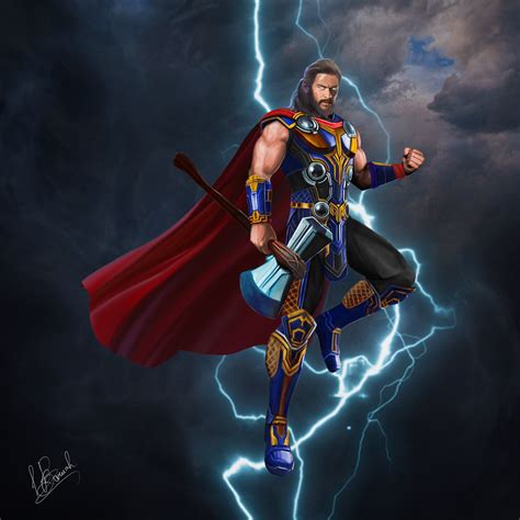 Artstation The God Of Thunder Thor Love And Thunder Concept Art