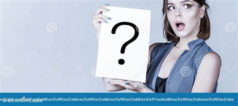 Woman With Doubtful Expression And Question Marks Thinking Woman Girl