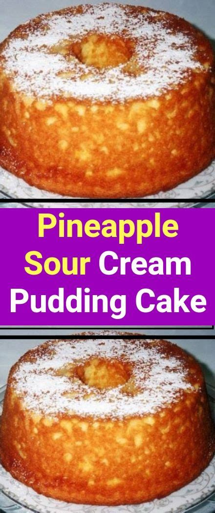 1 box yellow cake mix, 1 c. Pineapple Sour Cream Pudding Cake | Pudding cake, Dessert ...