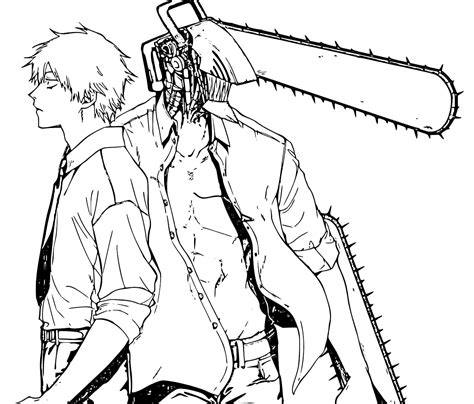 Chainsaw Man 4 Coloring Page Anime Coloring Pages
