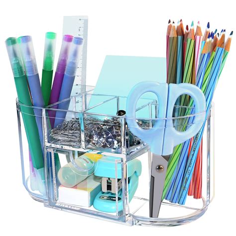 Buy Acrylic Desk Organizer Clear Desktop Organizers Storage With Pen