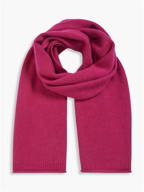 John Lewis And Partners Cashmere Knitted Scarf Red Berry At John Lewis