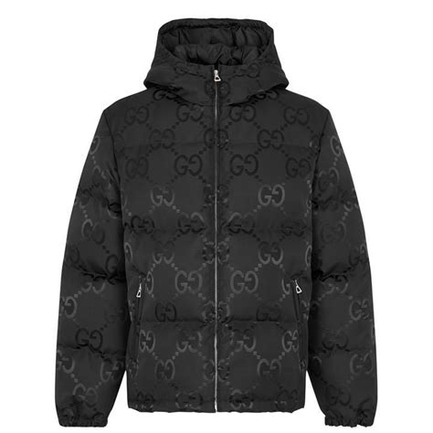 Gucci Gg Monogram Jacquard Puffer Coat In Black For Men Lyst Uk