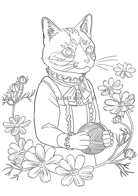 See more of 大人の塗り絵 on facebook. 無料イラスト 洋服を着た猫の塗り絵