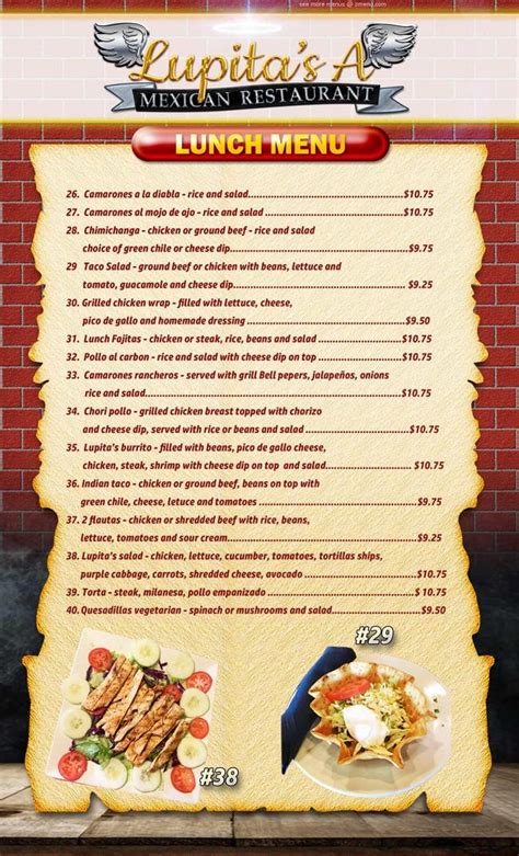 online menu of lupitas a mexican restaurant restaurant brighton colorado 80601 zmenu