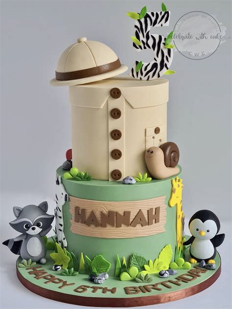 Celebrate With Cake Safari Themed 2 Tier Cake