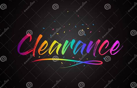 Clearance Word Text With Handwritten Rainbow Vibrant Colors And