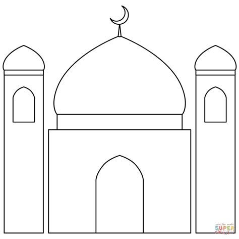 Mosque Coloring Page Free Printable Coloring Pages