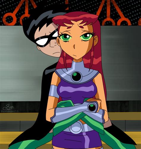 Robin X Starfire Samdraws715 Long Mission Night 💖 Teen Titans Love Teen Titans Robin
