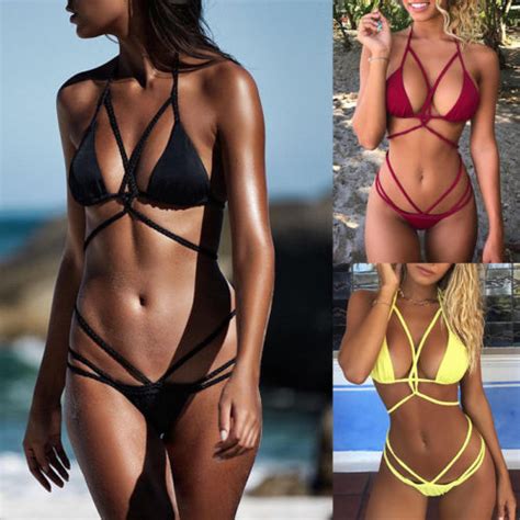 New Women Bikini Set Push Up Padded Bra Swimsuit Swimwear Triangle