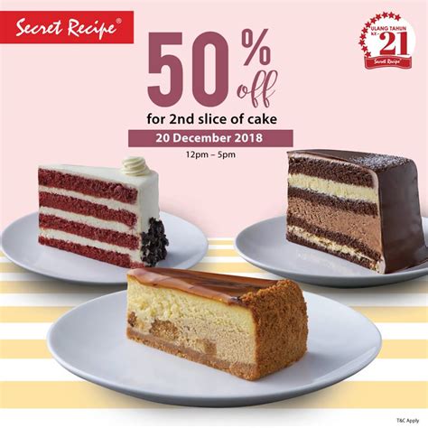 Secret recipe / 비법은 비밀이에요. Secret Recipe: Enjoy 50% Off Your 2nd Slice of Cake! (One ...
