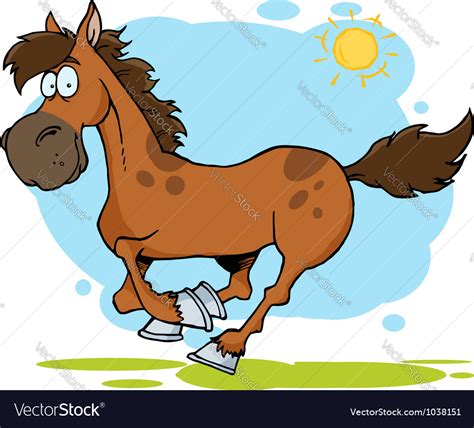 Galloping Cartoon Horse Royalty Free Vector Image