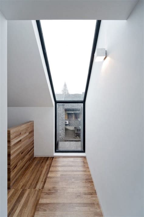 Hallway Modern Skylight Window With Black Frame Home Decorating