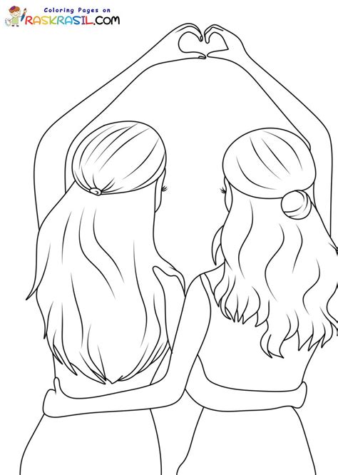 Bff Coloring Pages Cute Best Friend Drawings Best Friend Drawings Friends Sketch