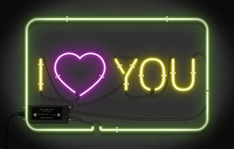 Photo Wallpaper Love I Love You Neon Sign My Works Neon Sign