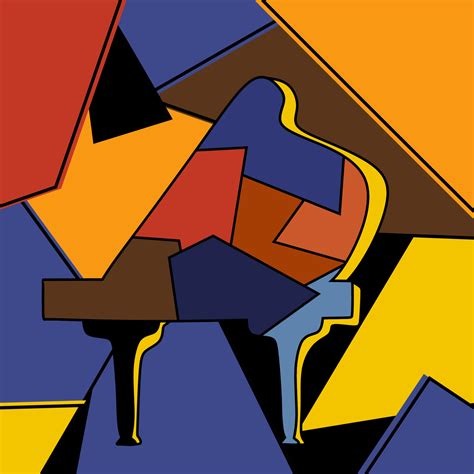Cubismo Abstracto Minimalismo Piano Pintura Colorida Estilo De Arte