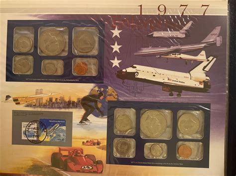Us Uncirculated Coin Mint Sets Collection With Historic Us Stamps