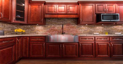 In stock & ready to ship. Kitchen cabinets cherry stain | Hawk Haven
