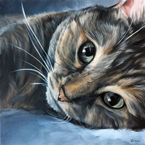 Custom Cat Portraits Oil On Canvas Cat Paintings By Zann