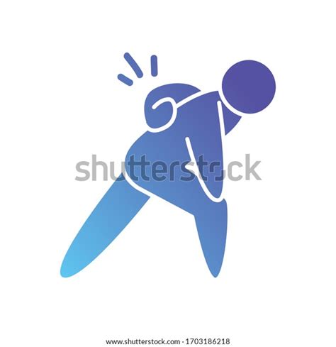 Pictogram Man Back Pain Icon Over Stock Vector Royalty Free