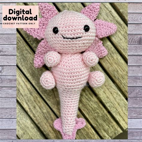 Axolotl Crochet Plush Amigurumi Animal Pdf Pattern Plushies Etsy