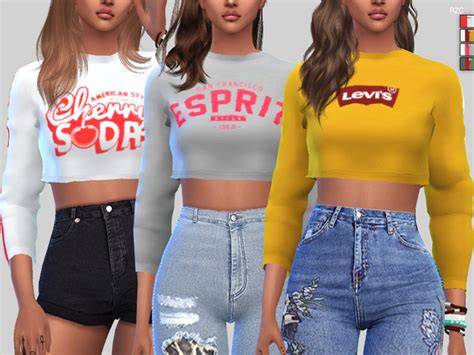 Sporty Sweatshirts Collection By Pinkzombiecupcakes Sims 4 Female Clothes