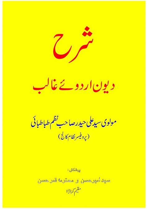 Urdu Book Sharah Deewan E Ghalib Pure