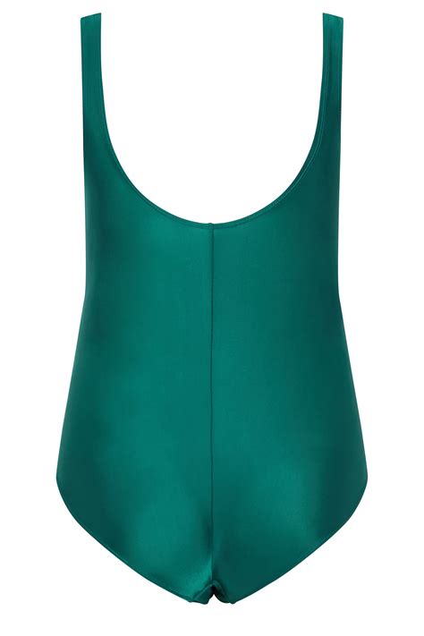 Yours Plus Size Green Buckle Tummy Control Swimsuit Yours Clothing