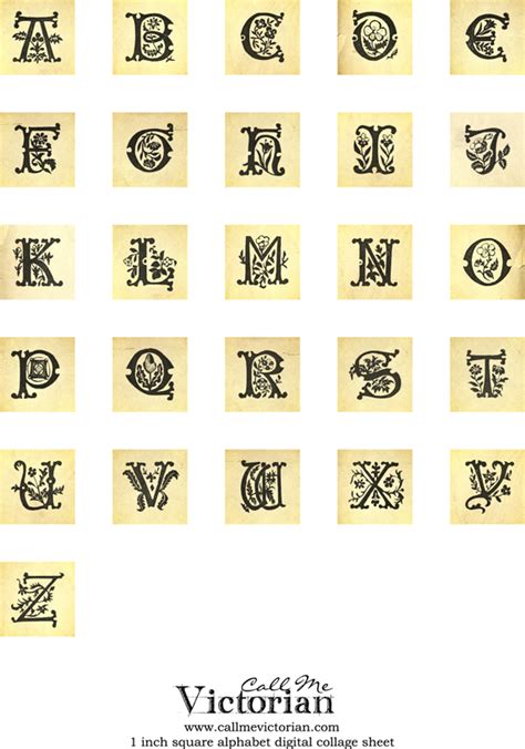 Vintage Alphabet Printable Digital Collage Sheet Call Me