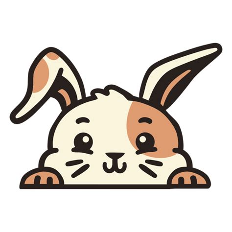 Peekaboo Cute Bunny Flat PNG & SVG Design For T-Shirts