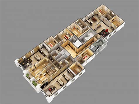 3d Model Cutaway Residential Building Houses Cgtrader
