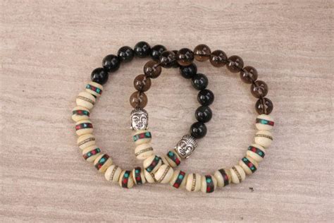 tibetan healing bracelets yak bone tourmaline smokey quartz tibetan bracelet free ship