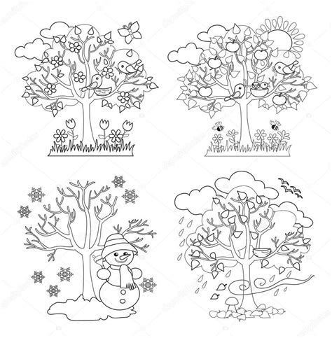 Download Four Seasons Trees Clipart And Vector With Spring Summer