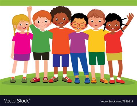 Group Children Friends Royalty Free Vector Image
