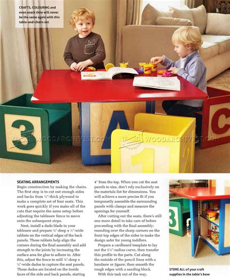 Pencil table and chair set. Childrens Table and Chairs Plans • WoodArchivist