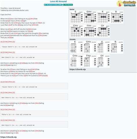Chord Love All Around Tina Dickow Tab Song Lyric Sheet Guitar