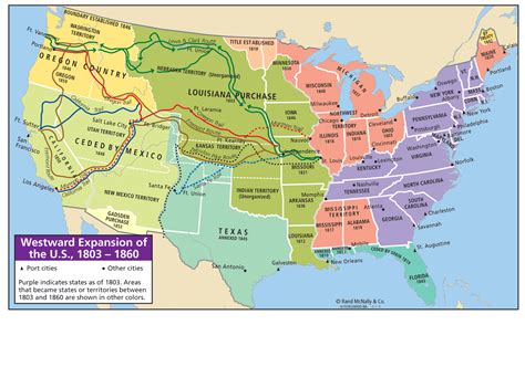Westward Expansion Map Of The Usa Rand Mcnally Map Of Western
