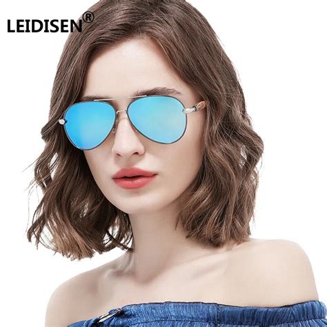 leidisen 2018 vintage alloy polarized sunglasses women brand design mirror luxury glasses men