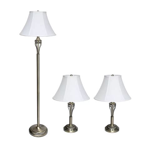 Elegant Designs Antique Brass Three Pack Lamp Set 2 Table Lamps 1