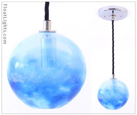 Blue Globe Lights Heavenly Blue Blown Glass Pendant Light Float