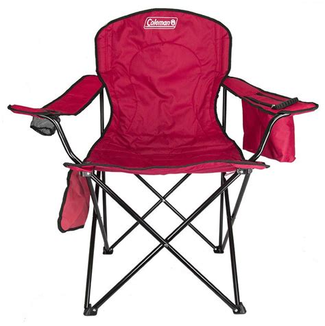 Strong yet light weight due to aluminum frame built material, low style seating with comfortable wood arm rest. Coleman Folding Quad Chair With Built-In Cooler And Cup ...