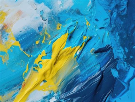 Abstract Blue And Yellow Paint Background Acrylic Texture Background