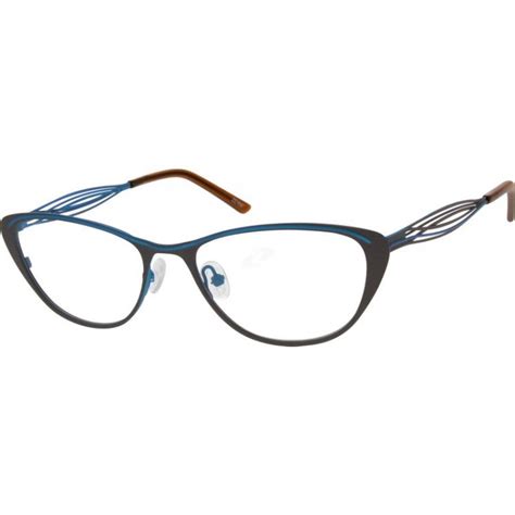 hypoallergenic stainless steel full rim frames in cat eye design for women with silicon nose p