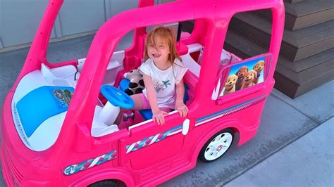 Ultimate Barbie Camper Adley Gets Her First Power Wheels Car