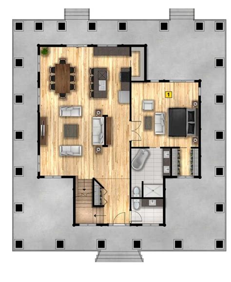Rendering Floor Plan In Photoshop By Kermaouiben