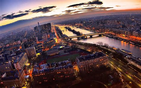 Aerial Photography Of City During Sunset Hd Wallpaper Wallpaper Flare