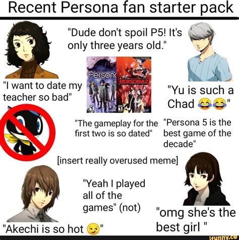 Recent Persona Fan Starter Pack So Chad SS First Two Is So Dated Best Game Of The Decade