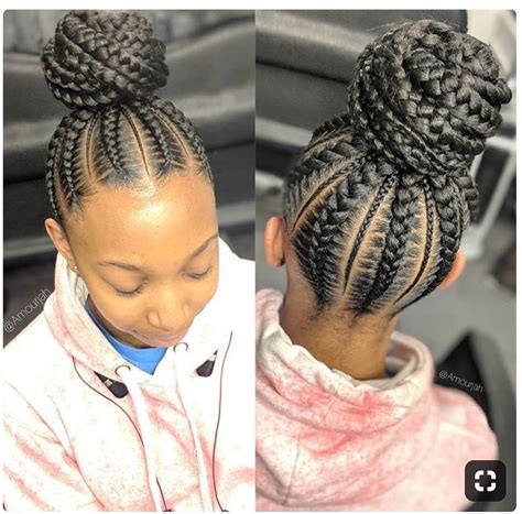Tribal braids aka fulani braids are a popular choice for black women looking for formal hairstyles and more casual festival. PROTECTIVE HAIRSTYLE 🖤🖤🖤🖤🖤🖤 | Braided bun hairstyles, Kids ...