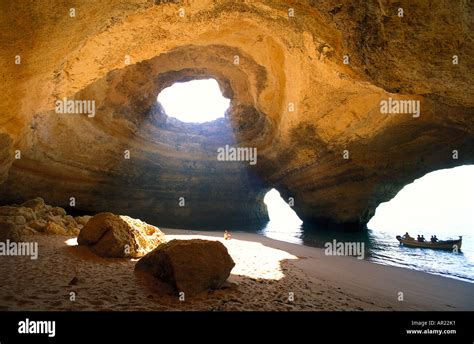 Rock Cave With Hole Benagil Algarve Portugal Stock Photo Alamy