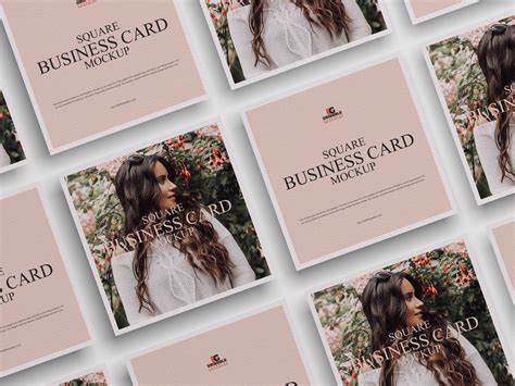 square business card mockup psd  behance